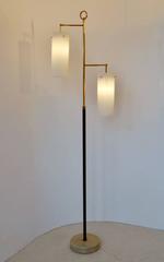 Italian Floor Lamp with Opal Glass Lantern Shape Shades