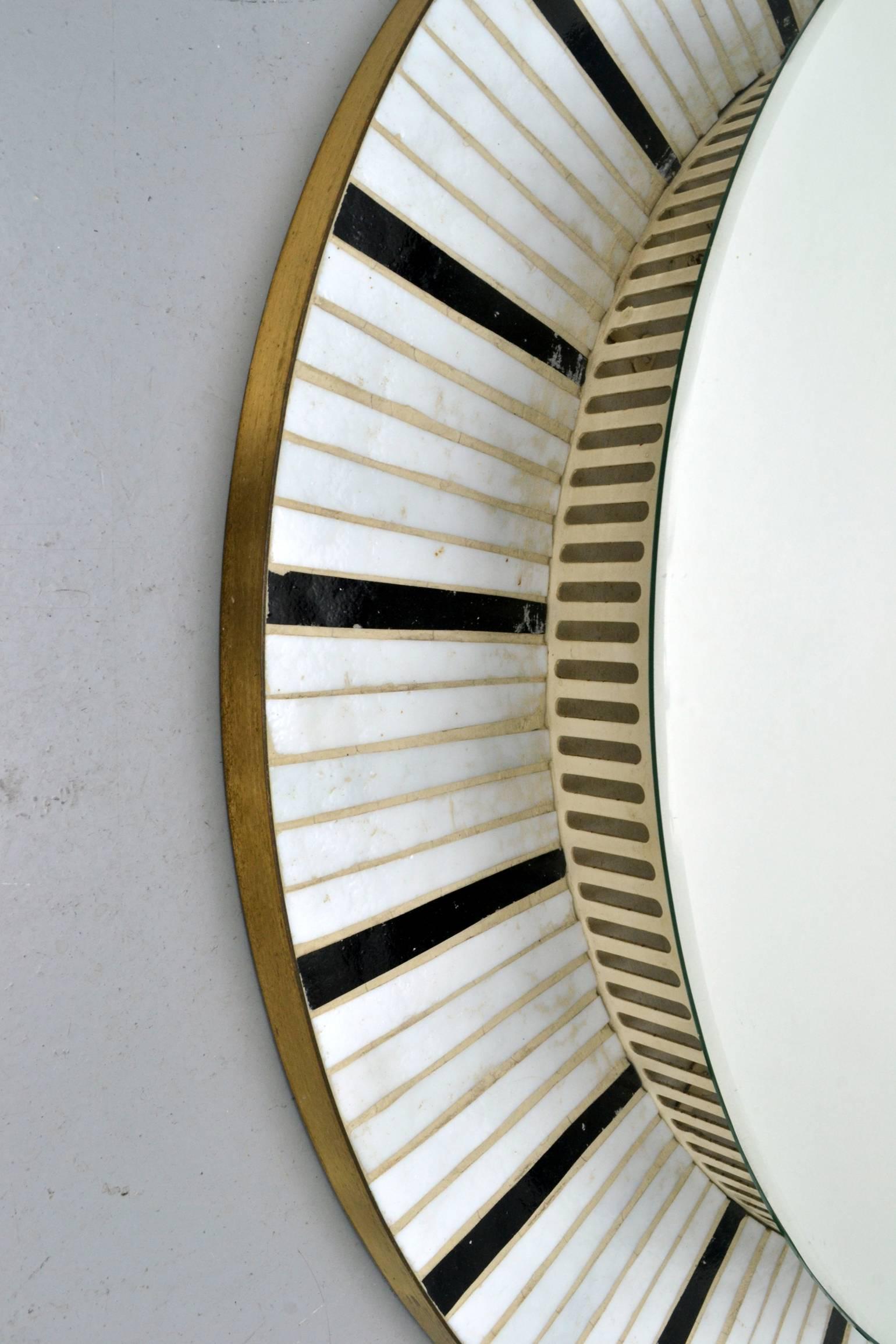 mosaic round mirror