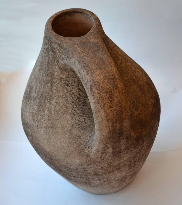 Large Vigorous Midcentury Studio Pottery Vessel in Earth Tones at 1stDibs