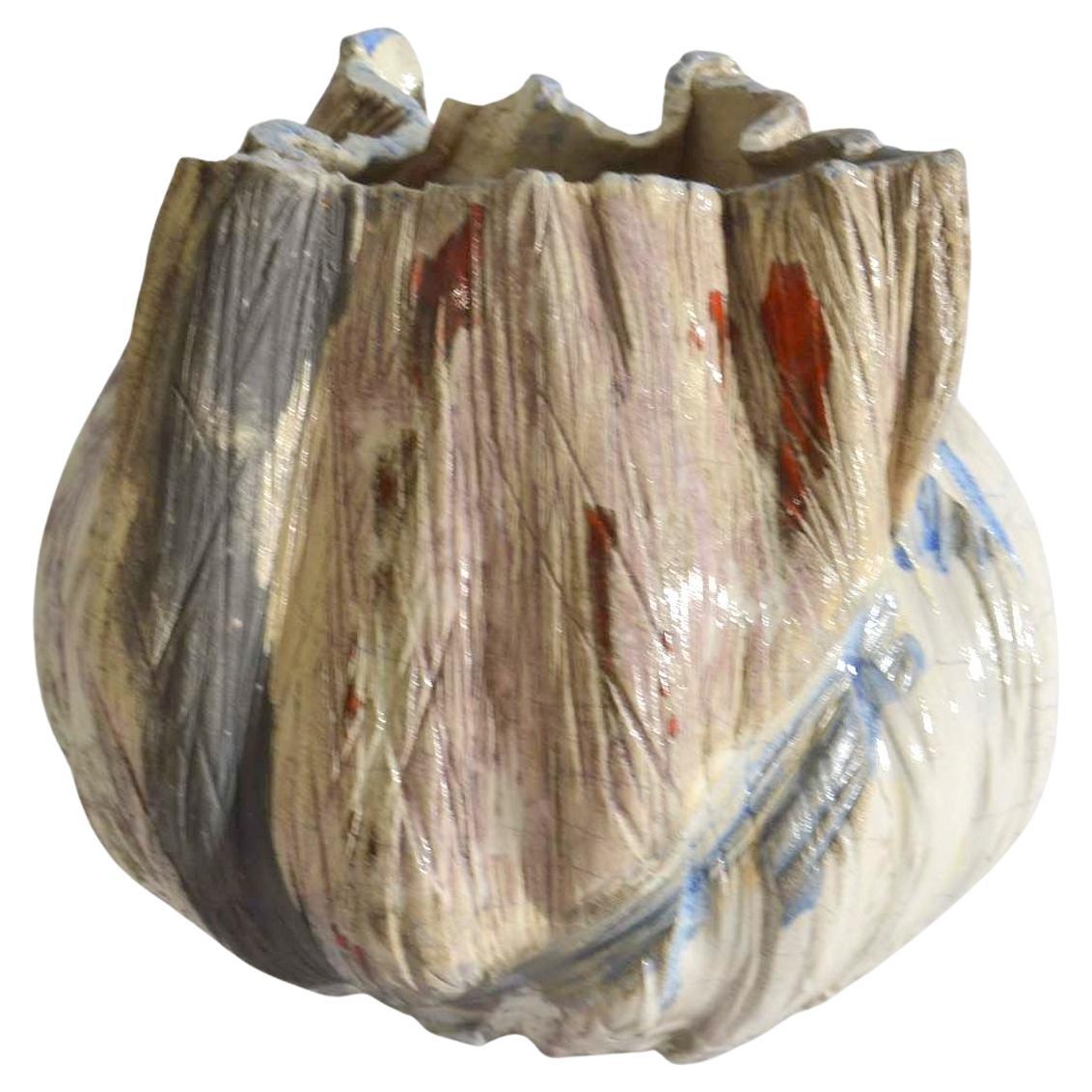 Vase en poterie d'atelier néerlandaise moderne du milieu du siècle dernier