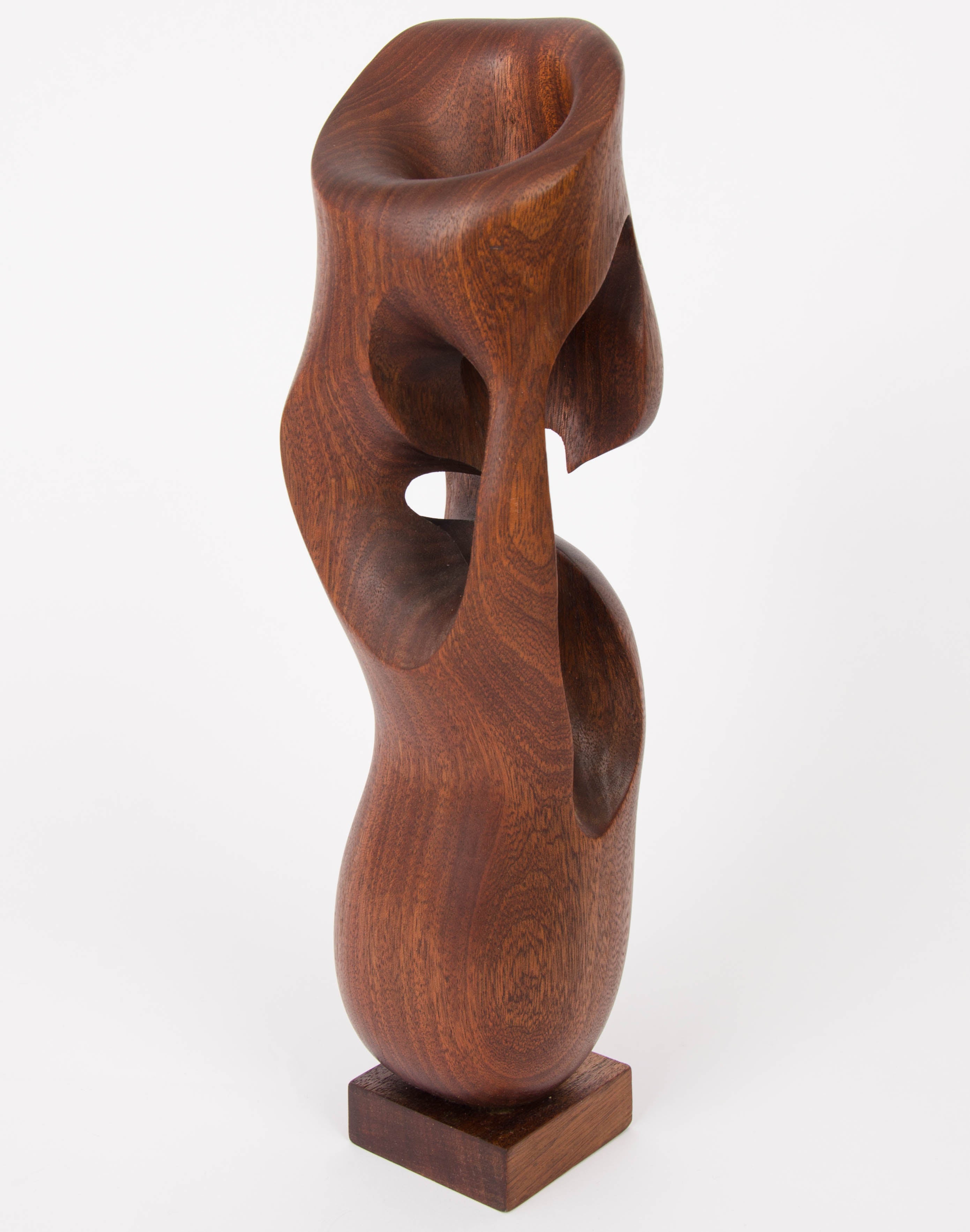 Organic Abstract Sculpture Carved in Mahogany