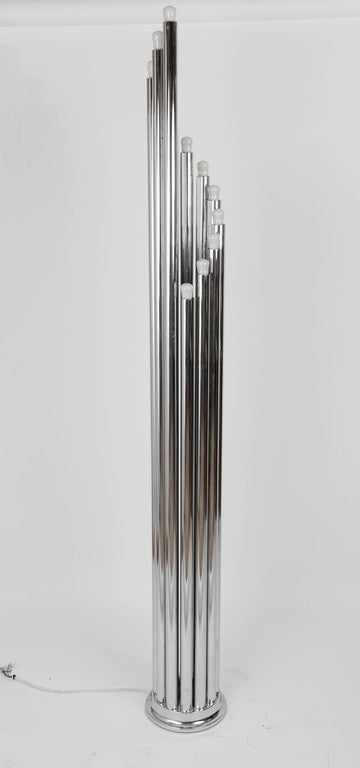 Reggiani Chrome Italian Floor Lamp In Excellent Condition In London, GB