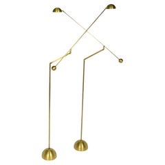 Pair of Brass Counter Balance Floor Lamps 1970's