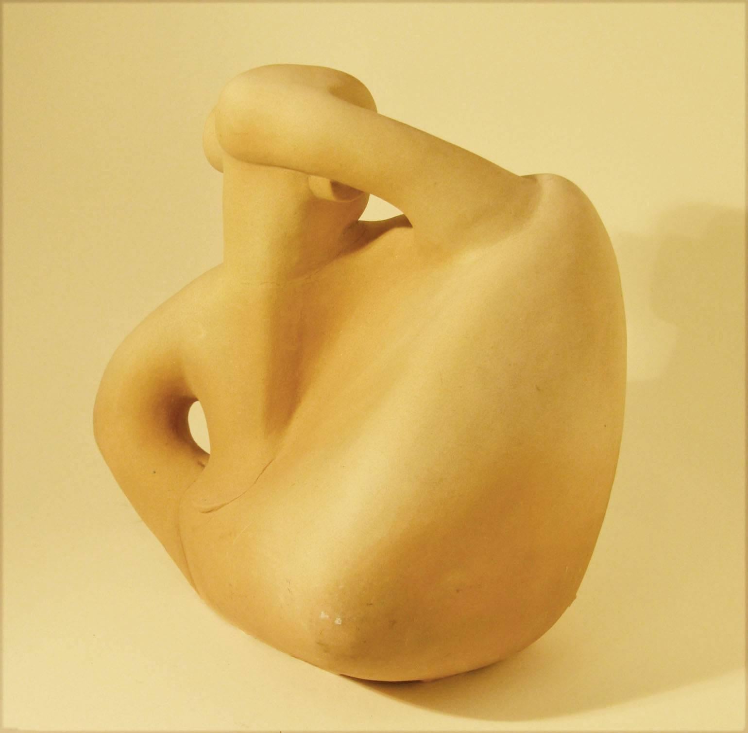 Large Sculpture Ceramic Figurative in Terracotta For Sale 1