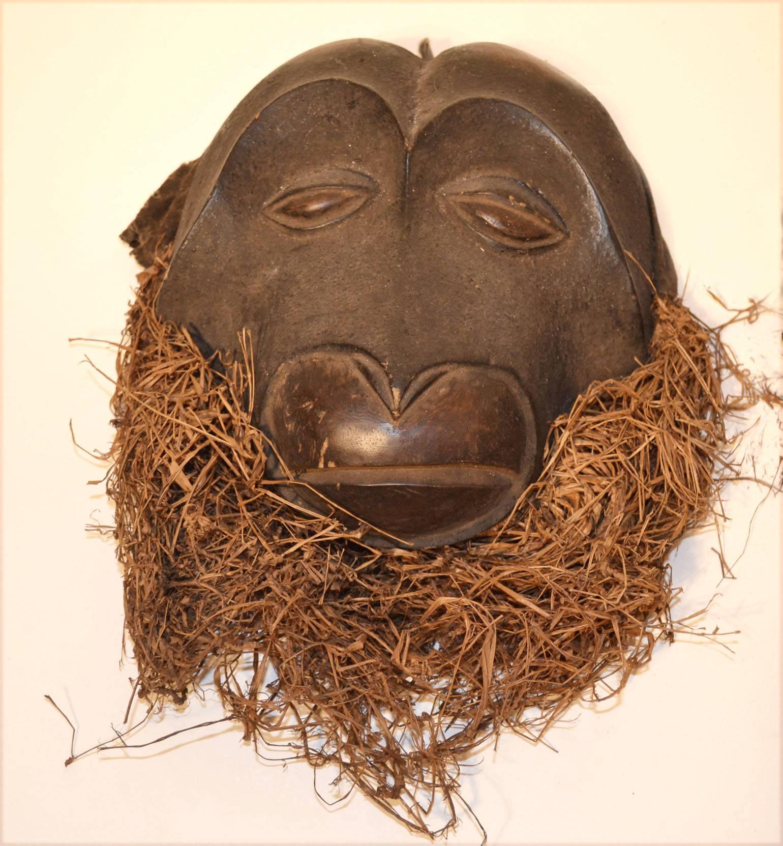 Pair of Sculptural African Monkey Masks Introducing  the Year of the Monkey In Excellent Condition In London, GB