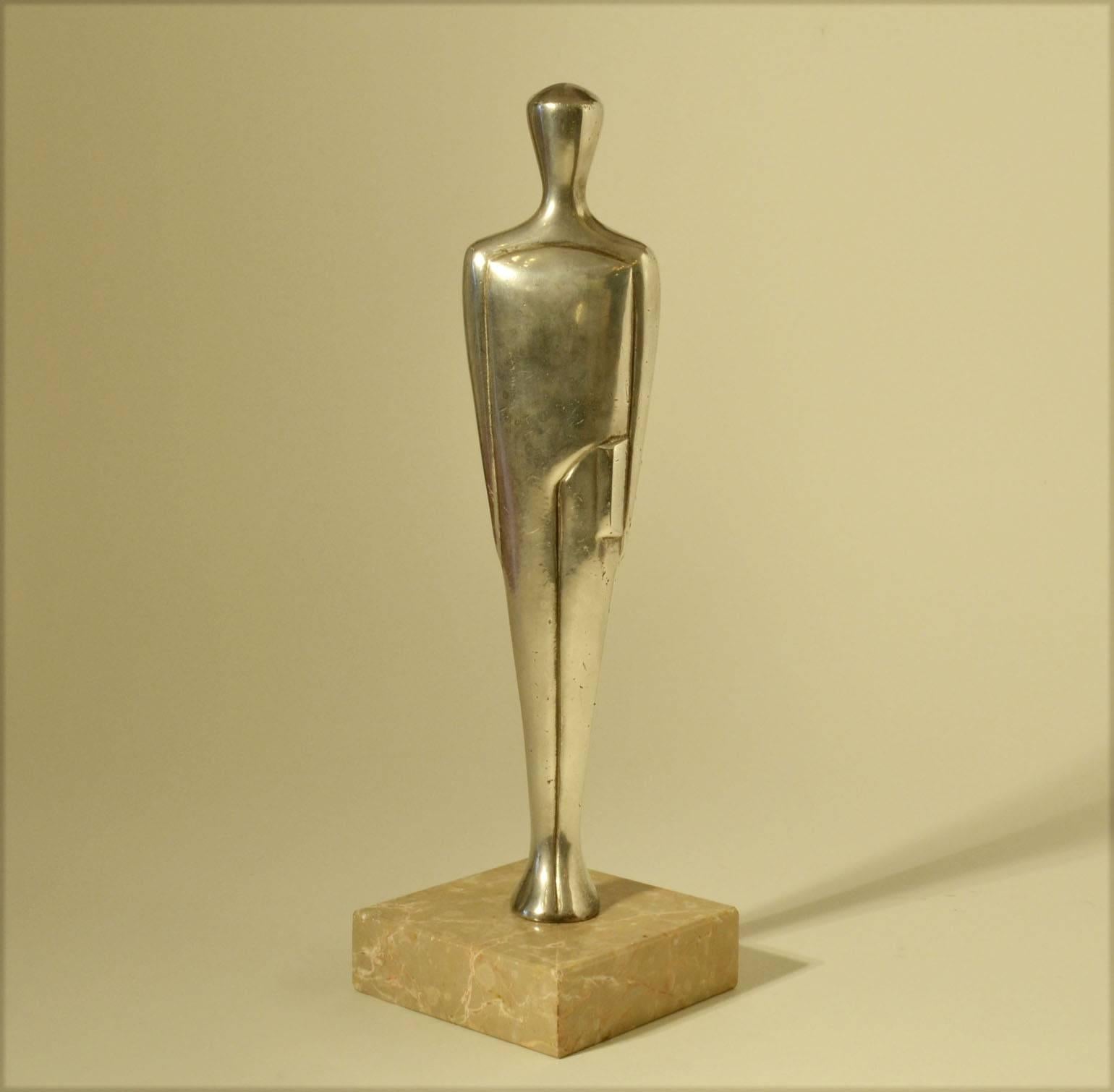 Pewter 1930s Figurative Oscar Sculpture by E.W. Lane