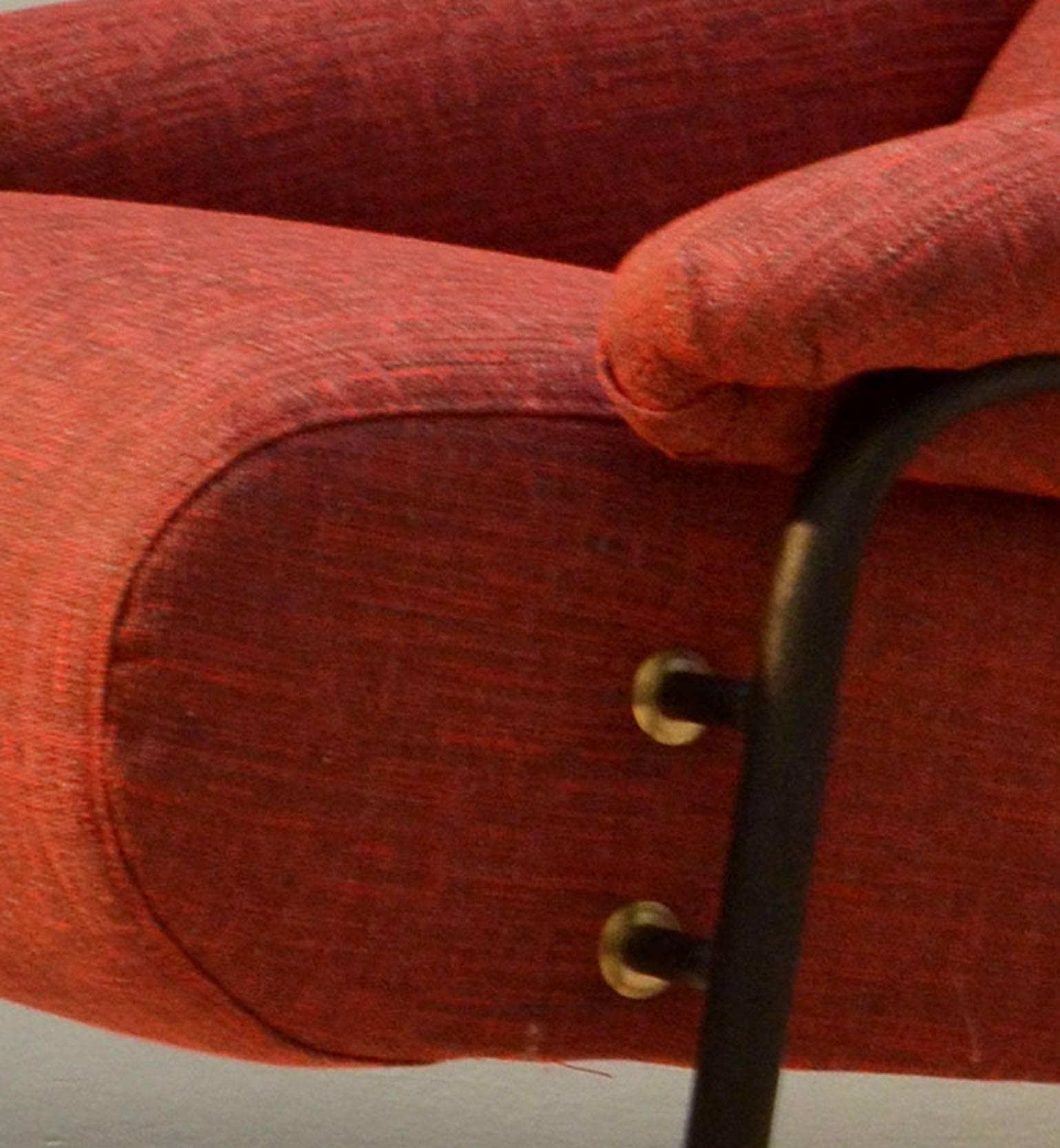 Pair of Burned Orange Italian 1960s Lounge Chairs  3
