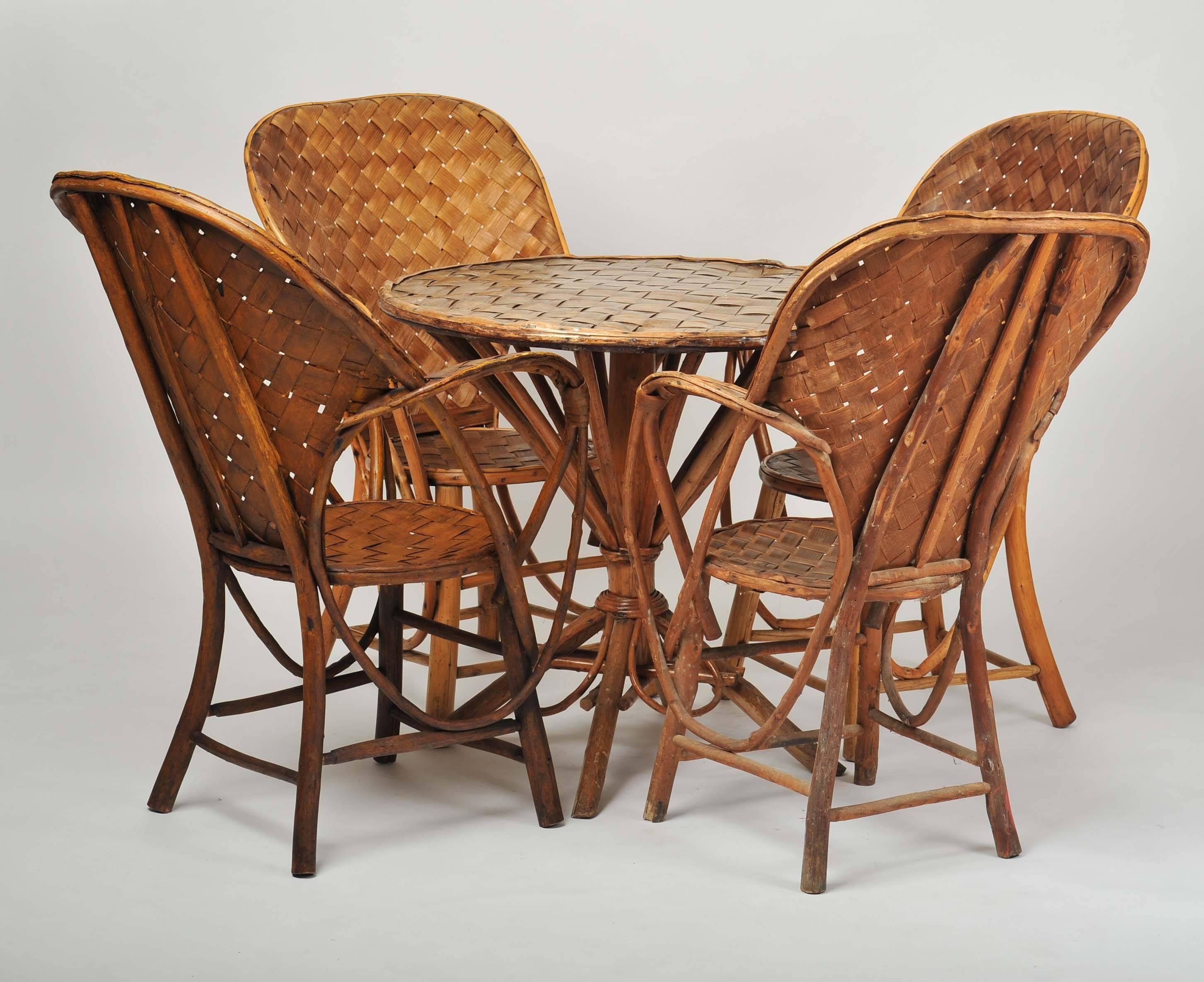 French Two Garden Chairs and a Table Exhibited by Charlotte Perriand Exposition Formes 