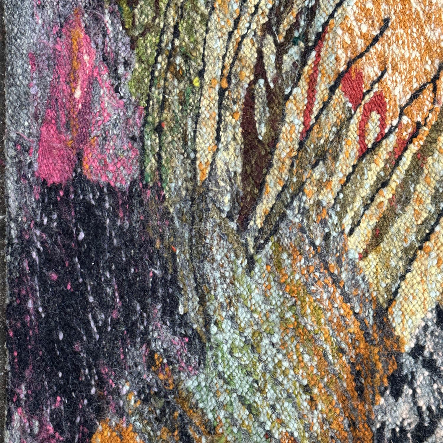 Hand-Woven Goblin Hand Woven in Wool, Poland 1955, Abstraction of a Landscape For Sale