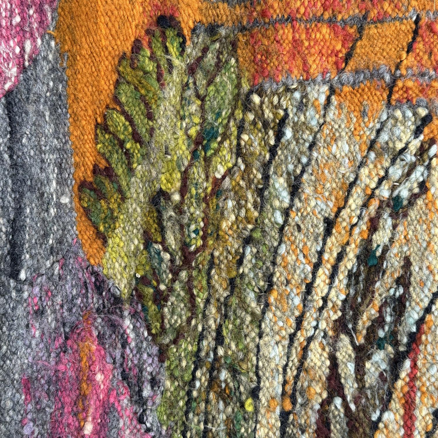 Polish Goblin Hand Woven in Wool, Poland 1955, Abstraction of a Landscape For Sale