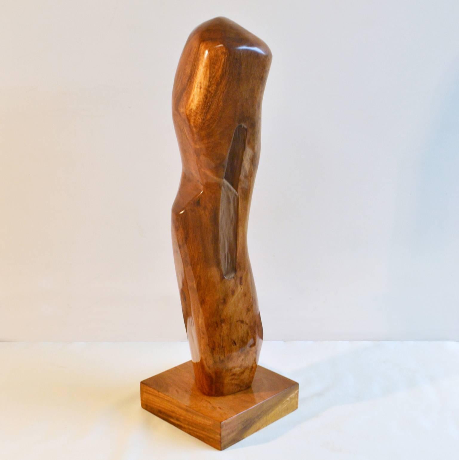 Mid-Century Modern  Midcentury Abstract Sculpture in Hand-Carved Wood Height 51 Inch / 13cm
