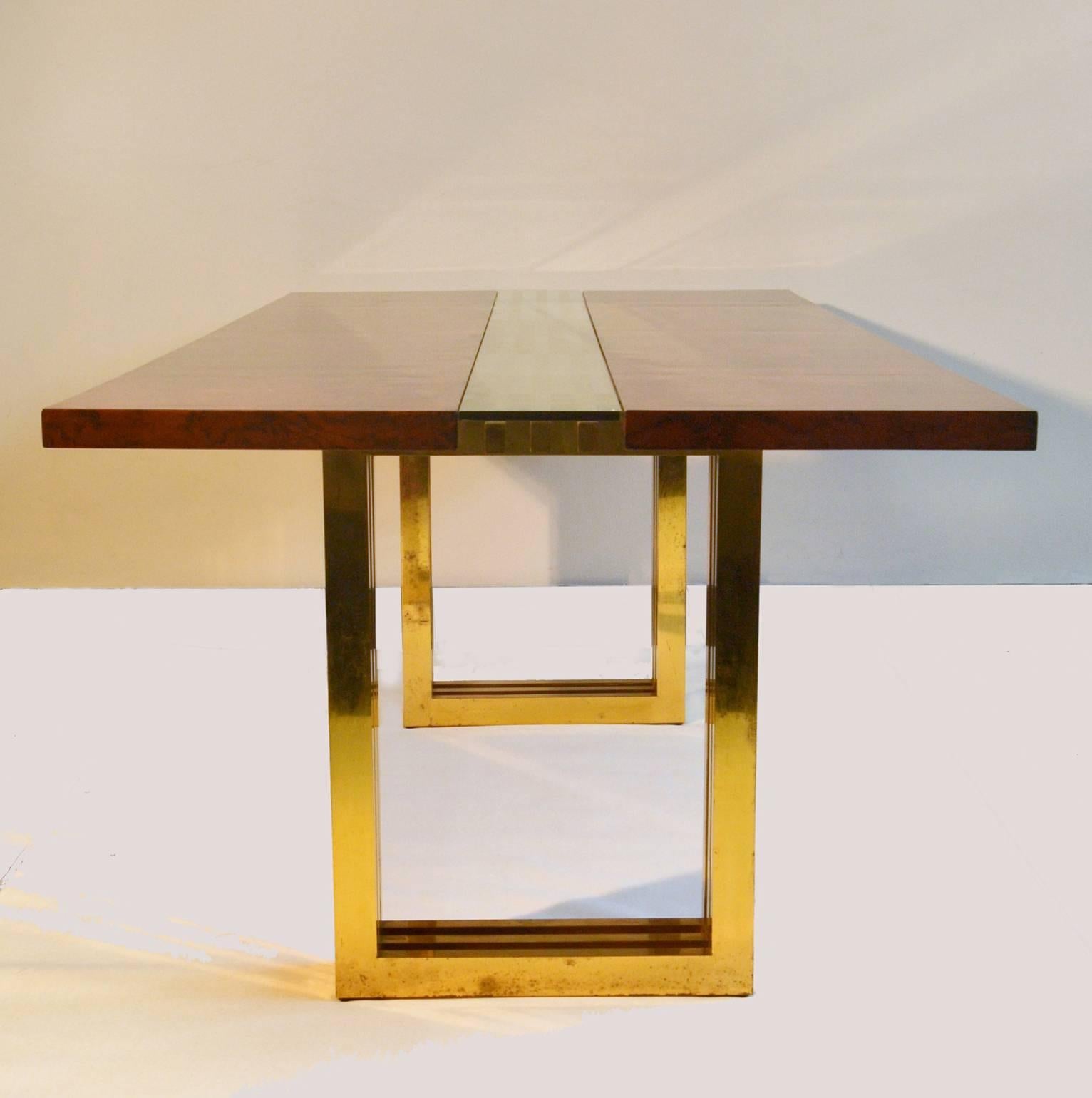 brass and wood table