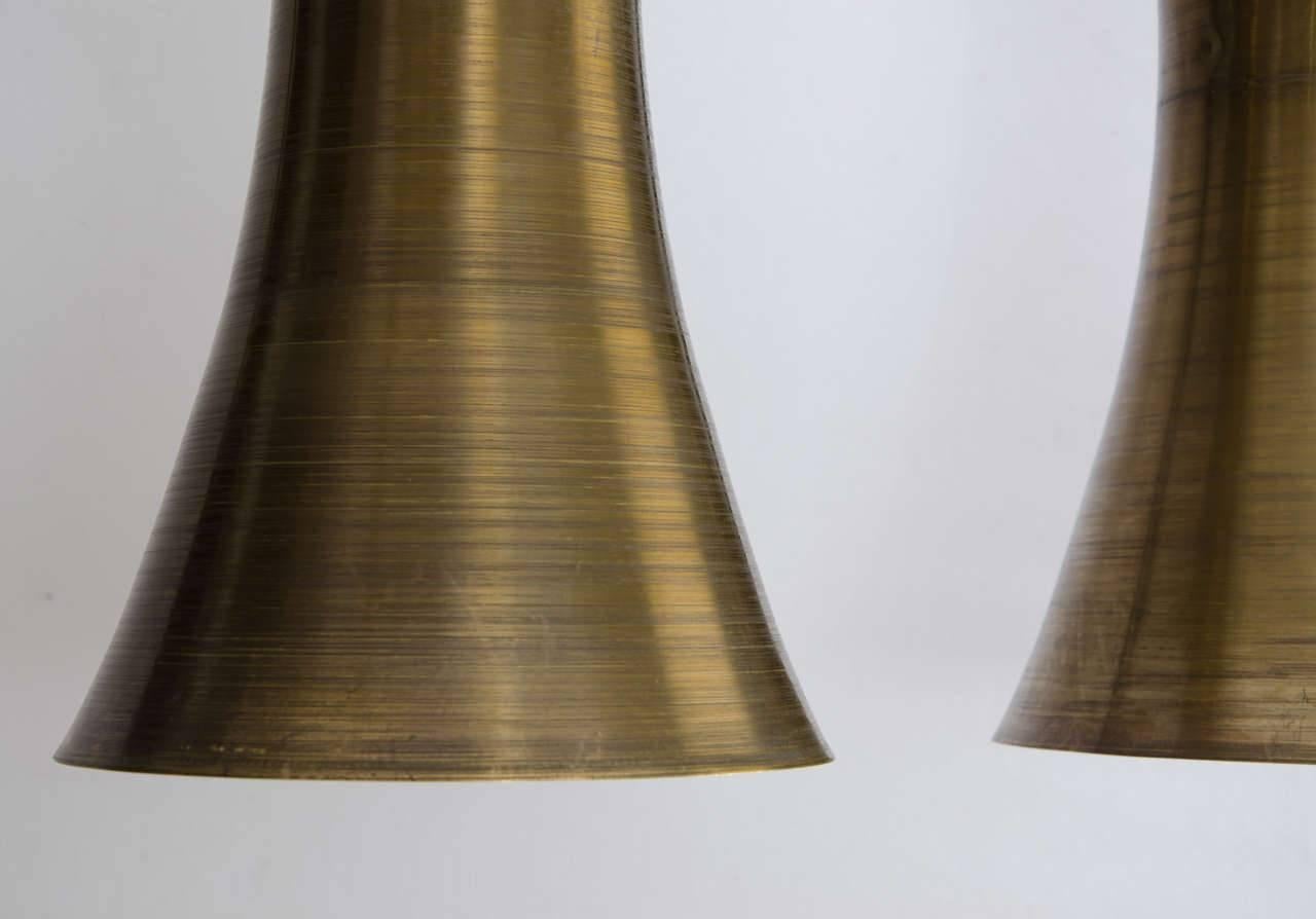 Spun Pair of Bronze Hourglass Pendants