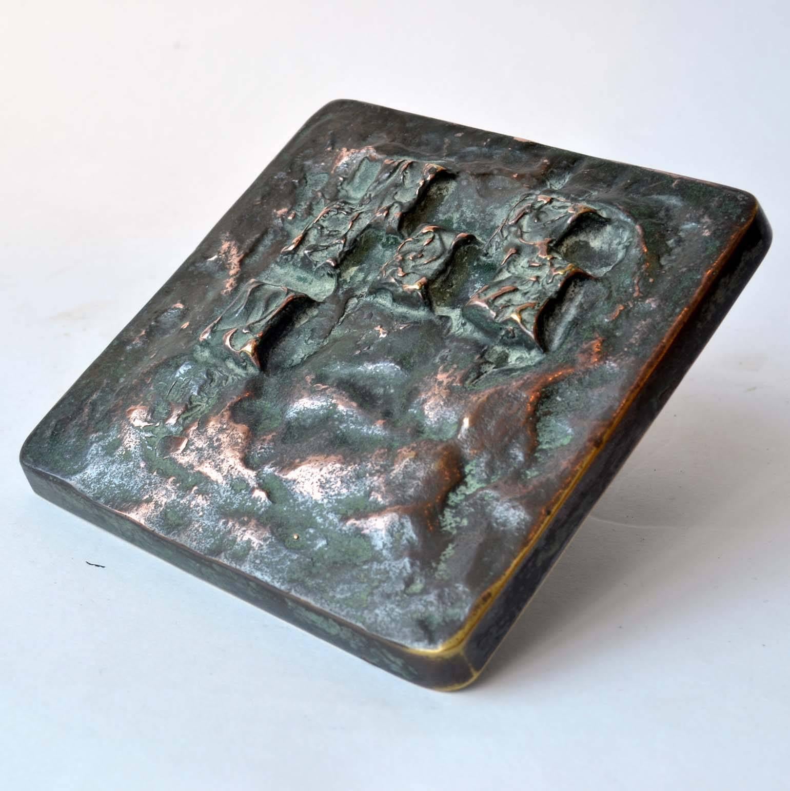 Mid-Century Modern Copper Bronze Push and Pull Relief Door Handle