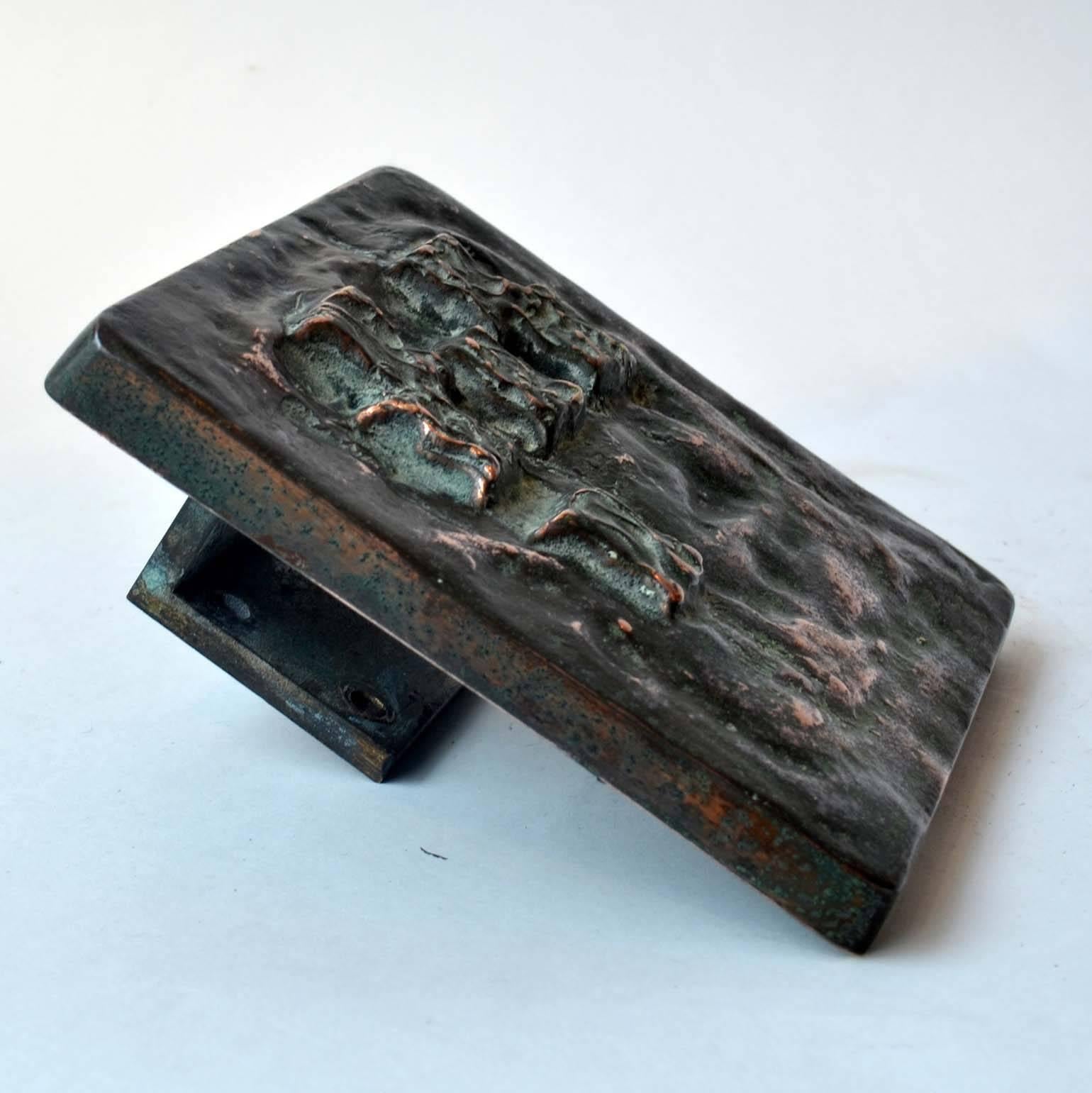 Cast Copper Bronze Push and Pull Relief Door Handle