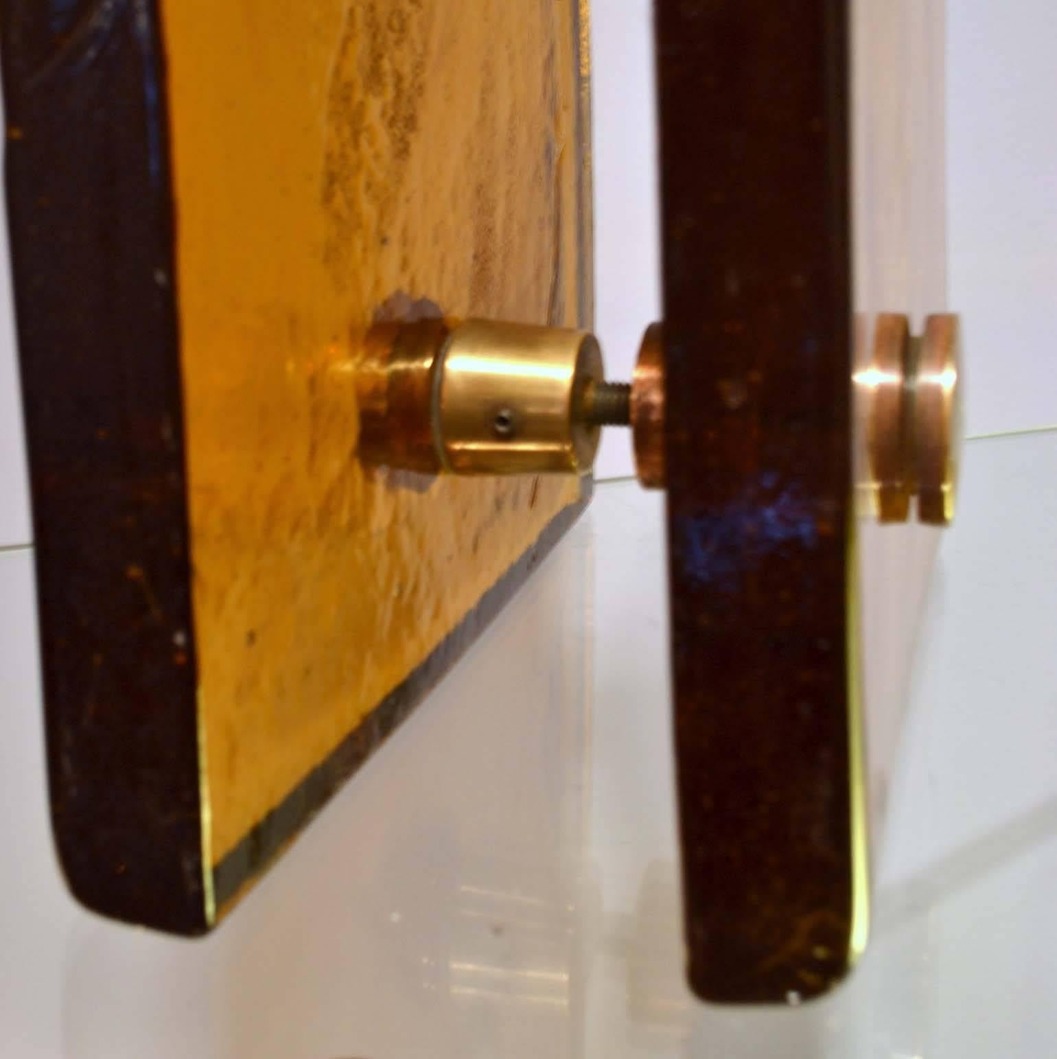 Mid-Century Modern Mid-century Modern Amber Glass Push and Pull Door Handle