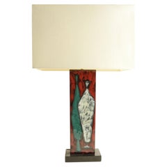 San Marino Ceramic Multi Color Table Lamp, Italy 1960's