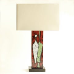 San Marino Ceramic Multi Color Table Lamp, Italy 1960's