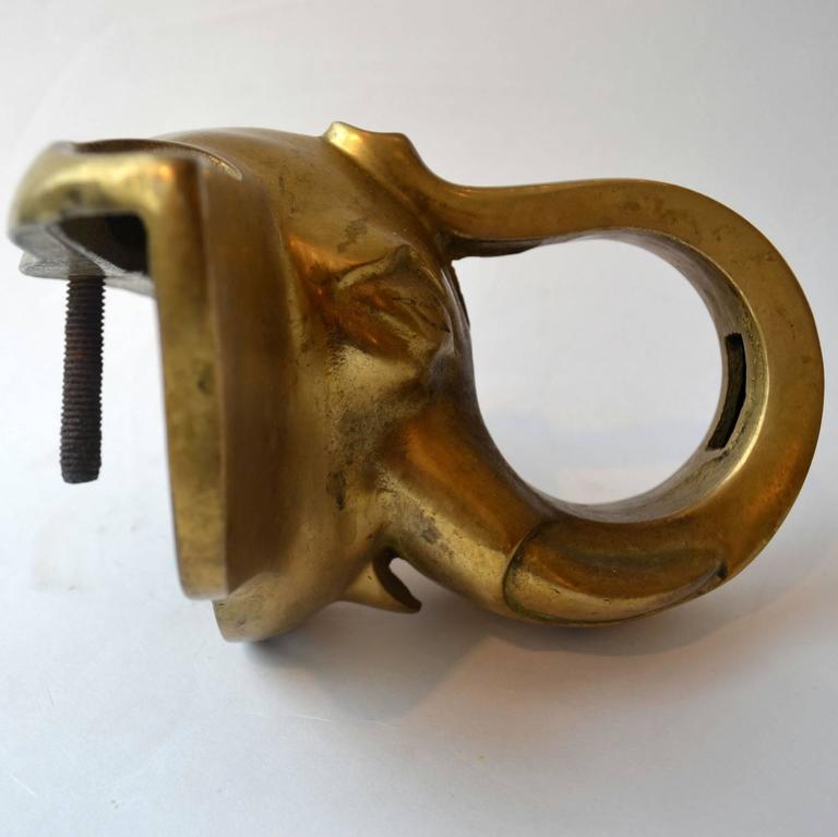 Art Deco Dutch Door Handle With Elephant Head In Bronze Bei