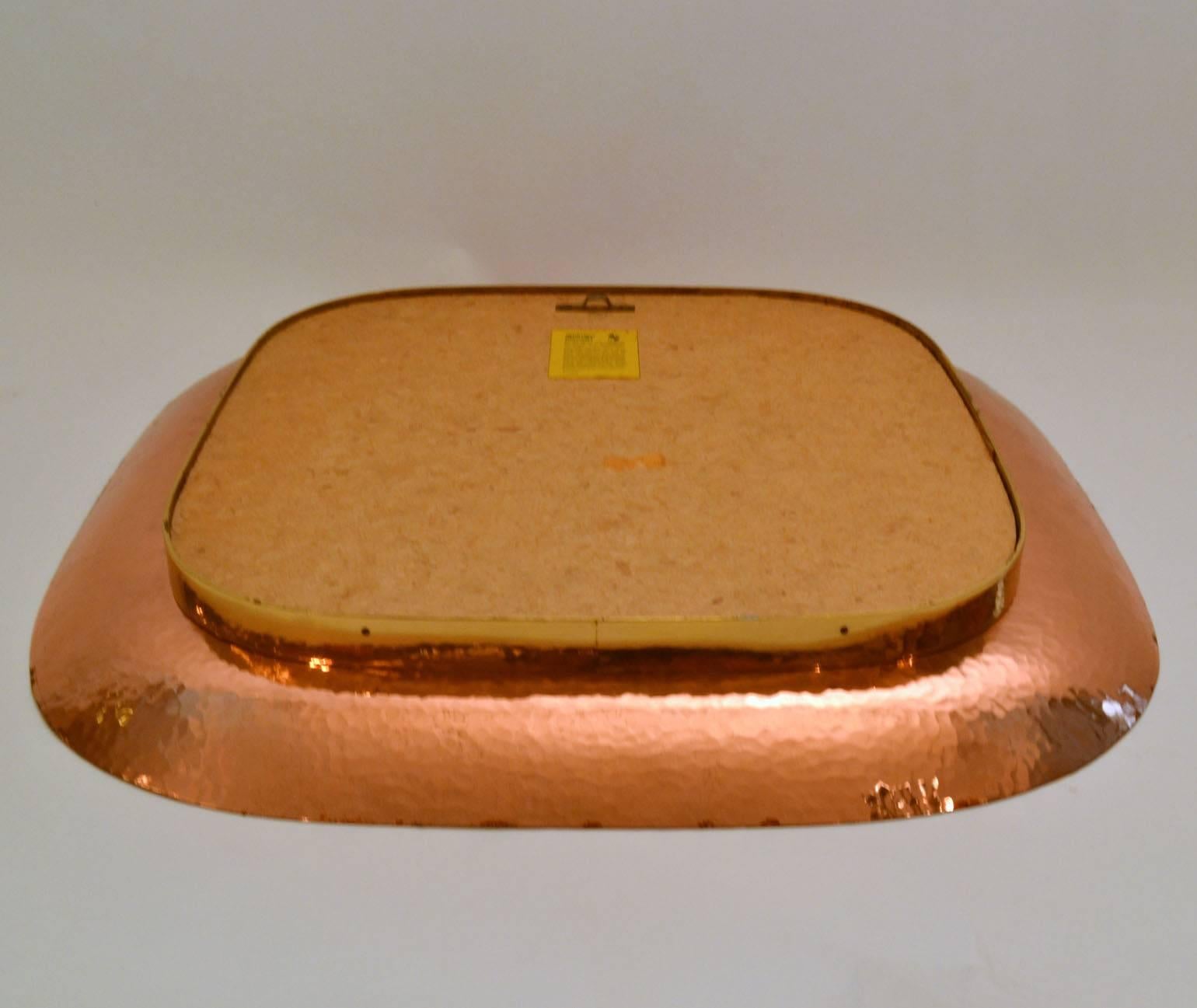 Copper Handcrafted Square Mirror Curvaceous Corners  In Excellent Condition In London, GB