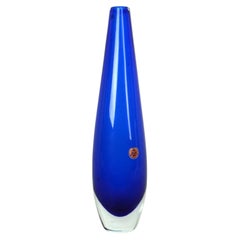 Pietro Toso blue Glass Vase, Italy, Circa 1960