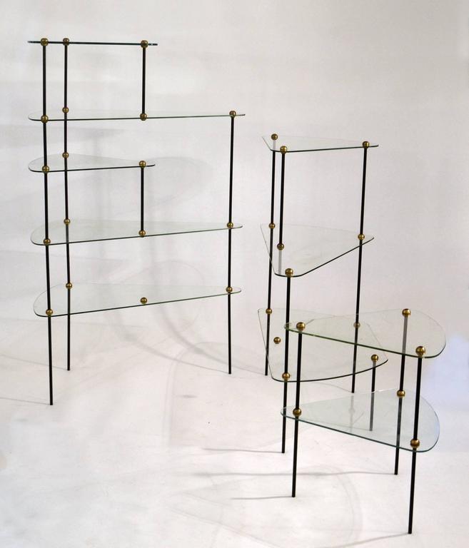Freeform Modular Glass Shelving Unit, French, 1950s at 1stDibs