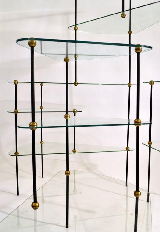 Freeform Modular Glass Shelving Unit, French, 1950s at 1stDibs