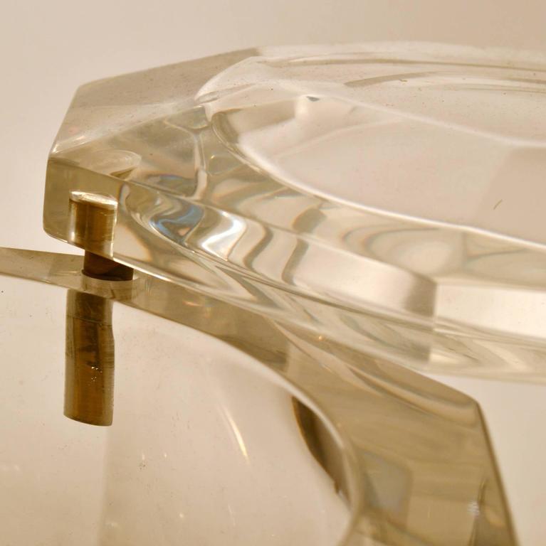 Large Faceted Clear Lucite Italian 1960's Container at 1stdibs