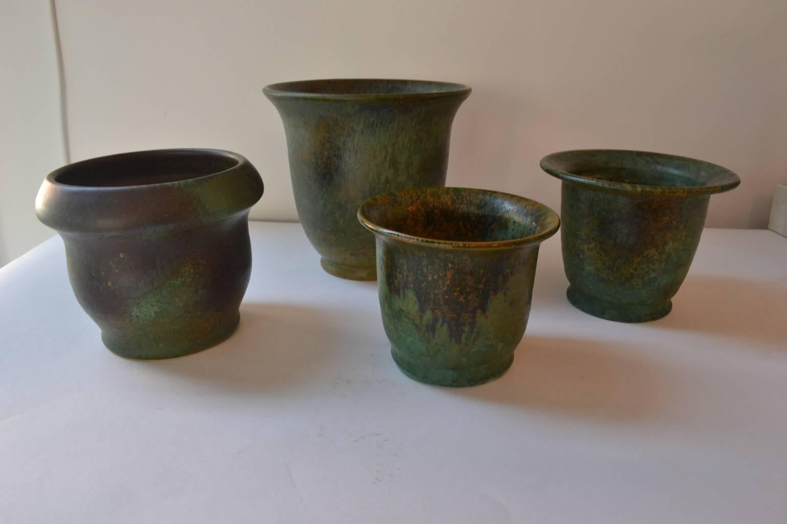 Dutch Art Deco Ceramic Vases or Plant Pots by Frans Van Katwijk For Sale
