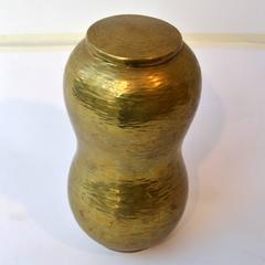Curvaceous Handcrafted Brass Container by Franz Peters  1950s