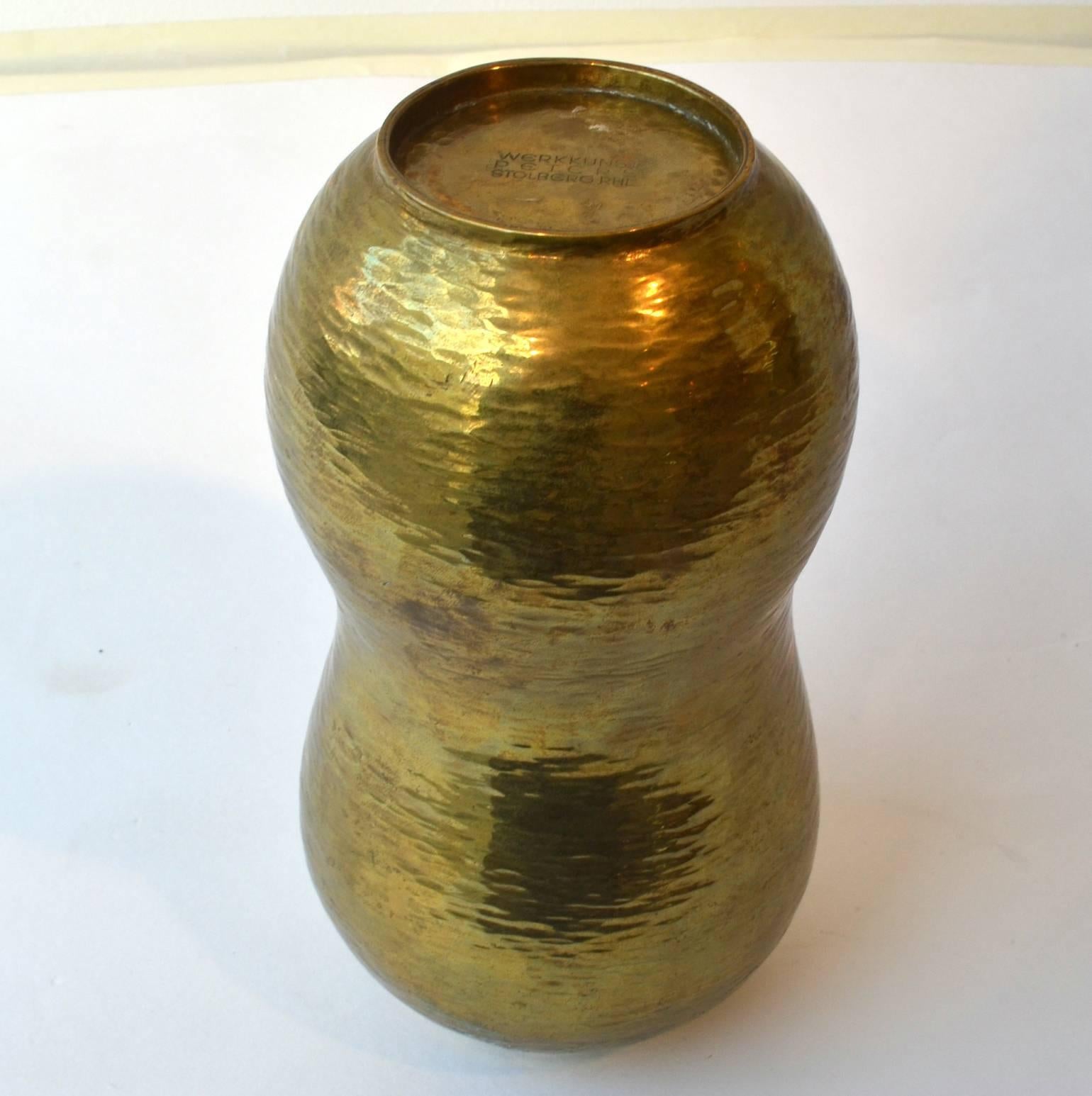 Hand-Crafted Curvaceous Handcrafted Brass Container by Franz Peters  1950s