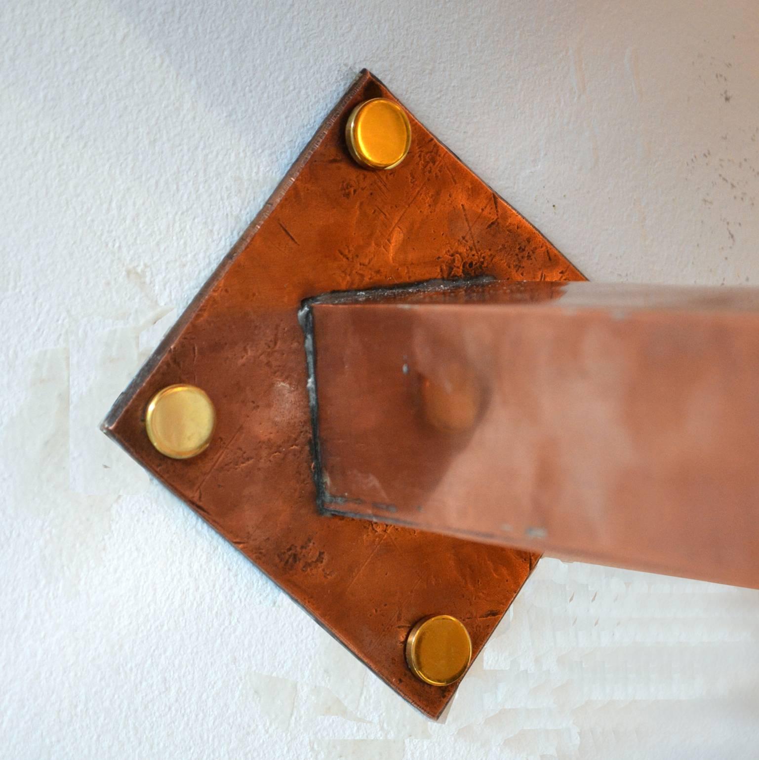 Hammered Art Deco Copper Wall Uplighter Sconces