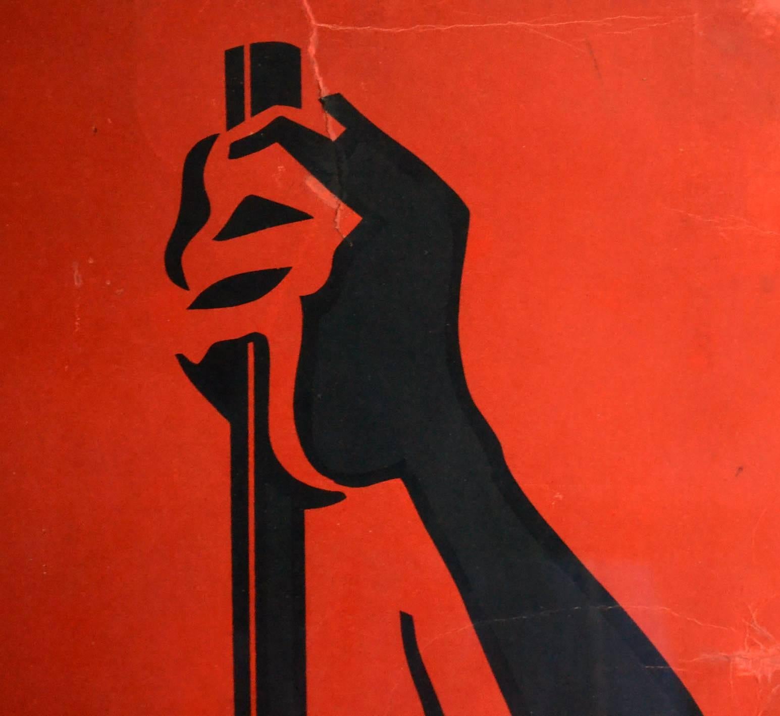 Belgian Art Deco Poster Advertising Ciney Belgium Ovens in Red and Black