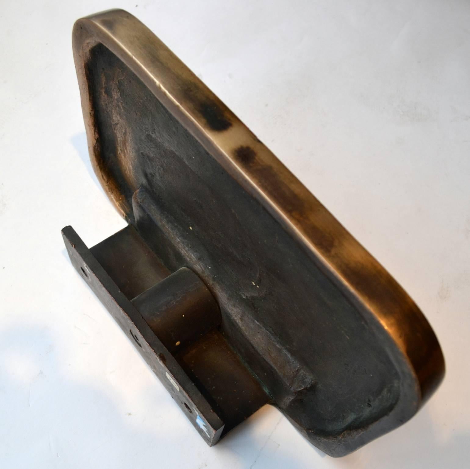 Art Deco Pair of Large Bronze Door Handles 2