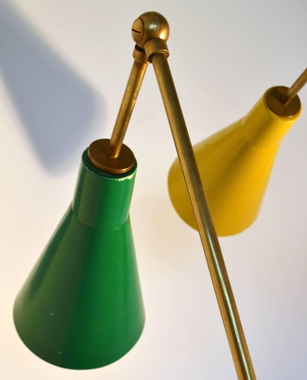 1950s Italian Multi-Colored Modernist Floor Lamp in the Style of Arredoluce 3