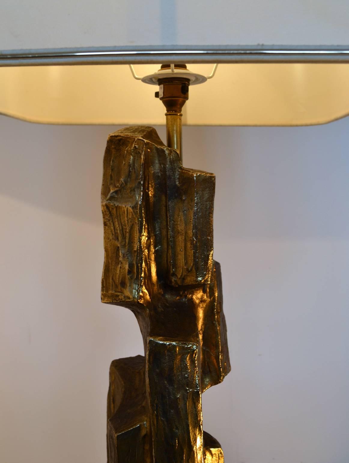 Large Brutalist Cubist Table Lamp by Maurizio Tempestini 1970's In Excellent Condition In London, GB