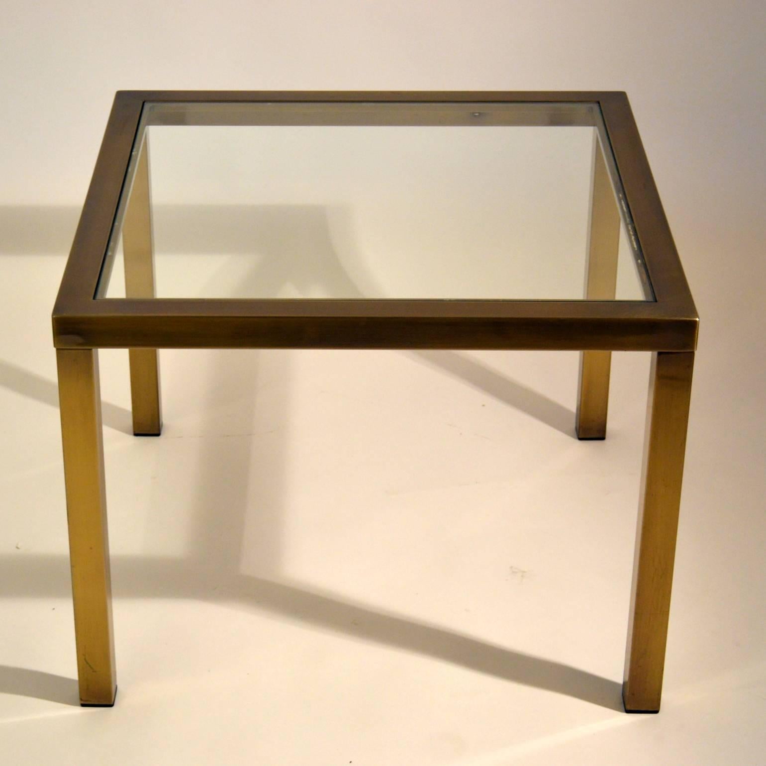square brass side table