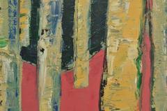 Large Expressionist Oil Painting of Birch Trees, 1980's