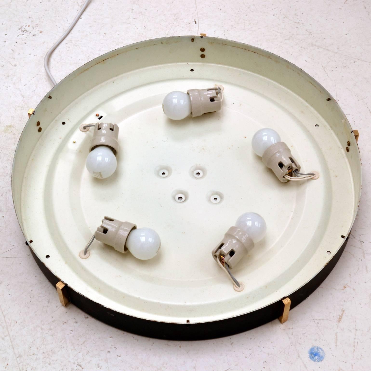 Large Flush Mount Glass Pendant of Wall Lights by N Leuchten, 1960s For Sale 2