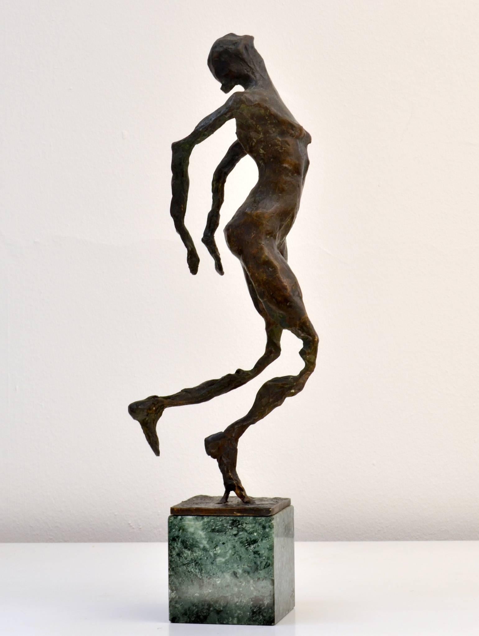 Dynamic Sculpture of a Dancing Figure in Bronze by Frijling, Dutch, 1980s In Excellent Condition In London, GB