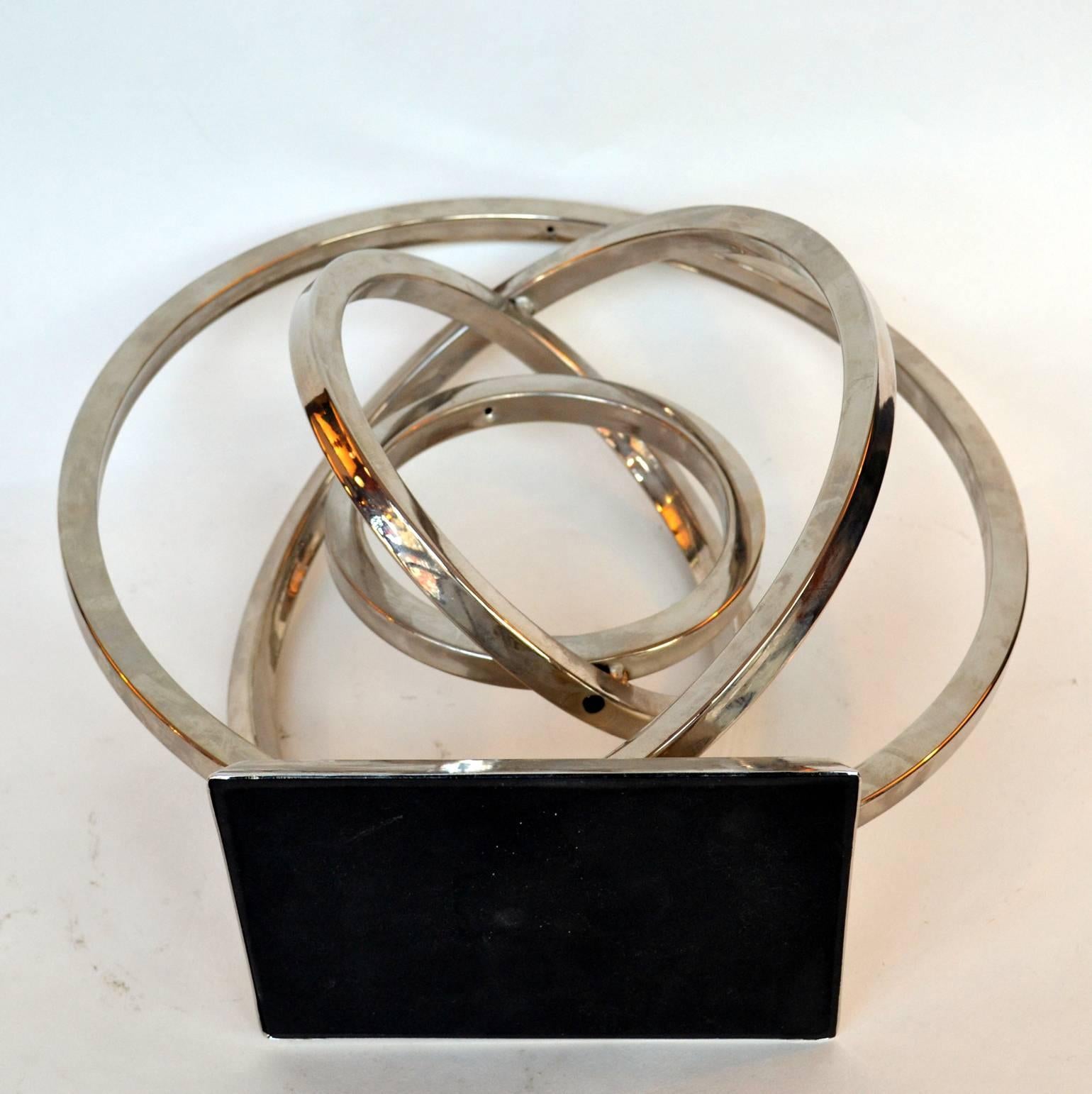 Abstract Sculpture of Rings in Chrome Metal In Excellent Condition In London, GB