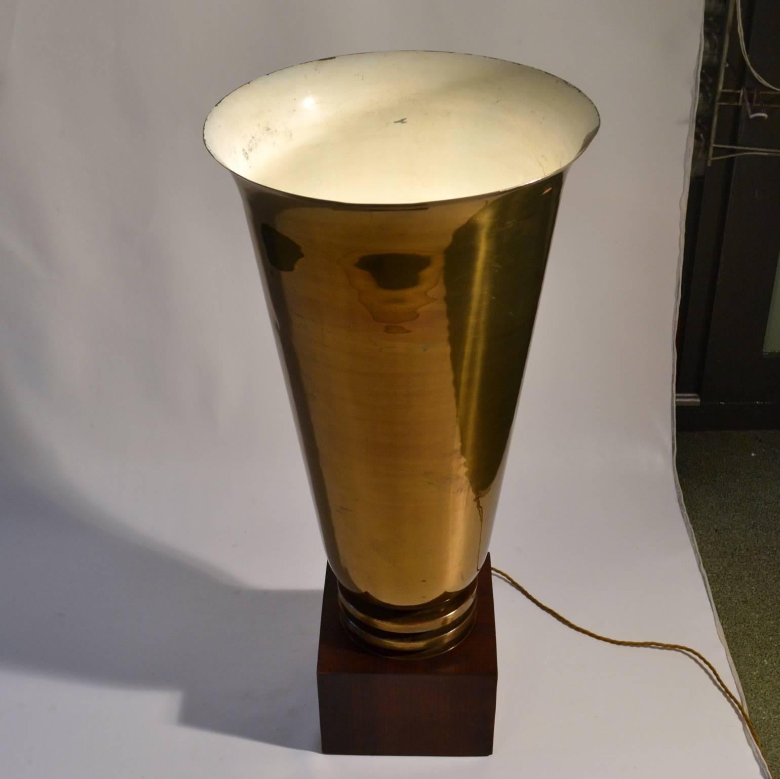 Large Art Deco Torchiere Lamp in Brass from France, 1920s In Excellent Condition In London, GB
