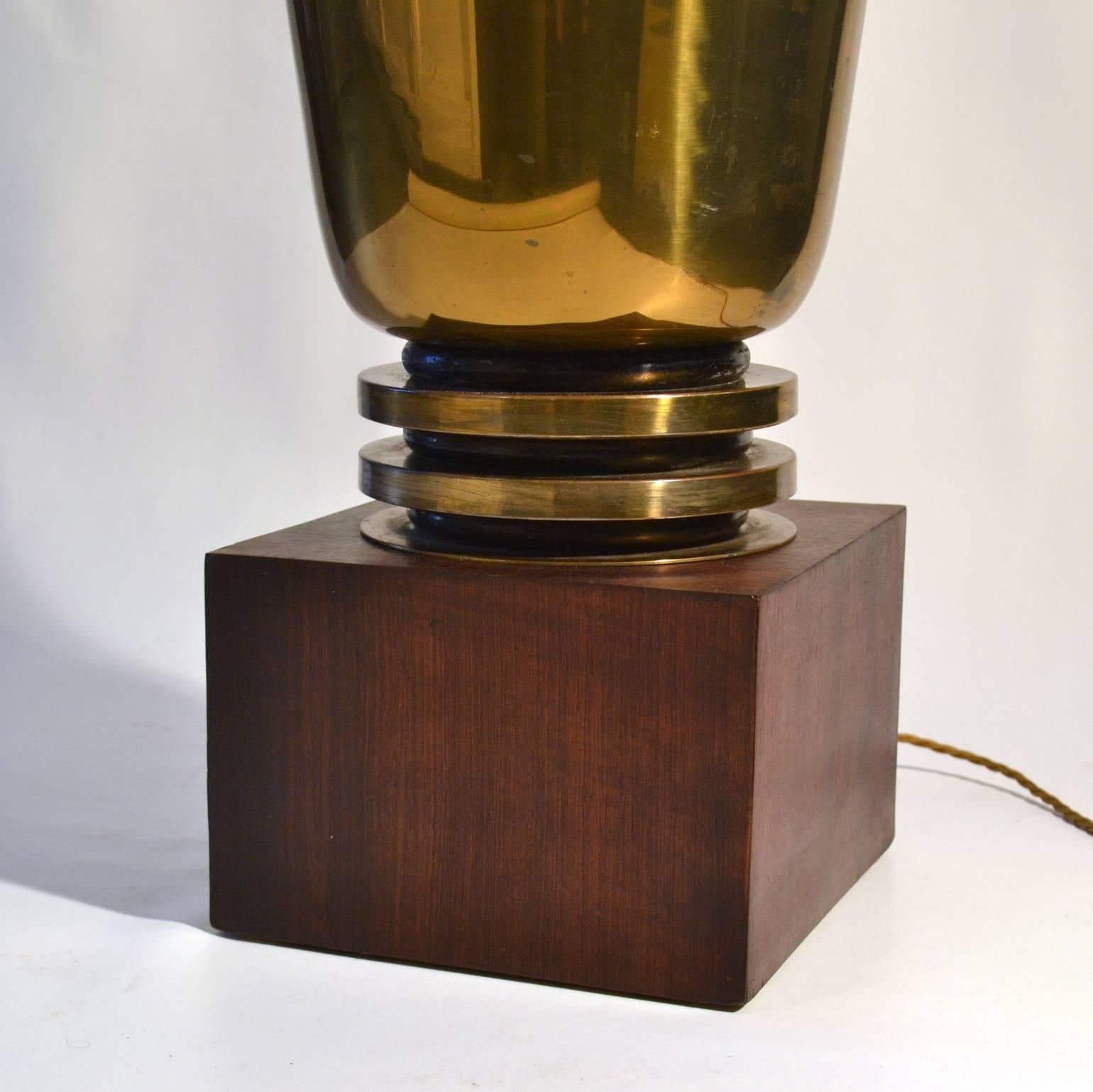 Early 20th Century Large Art Deco Torchiere Lamp in Brass from France, 1920s