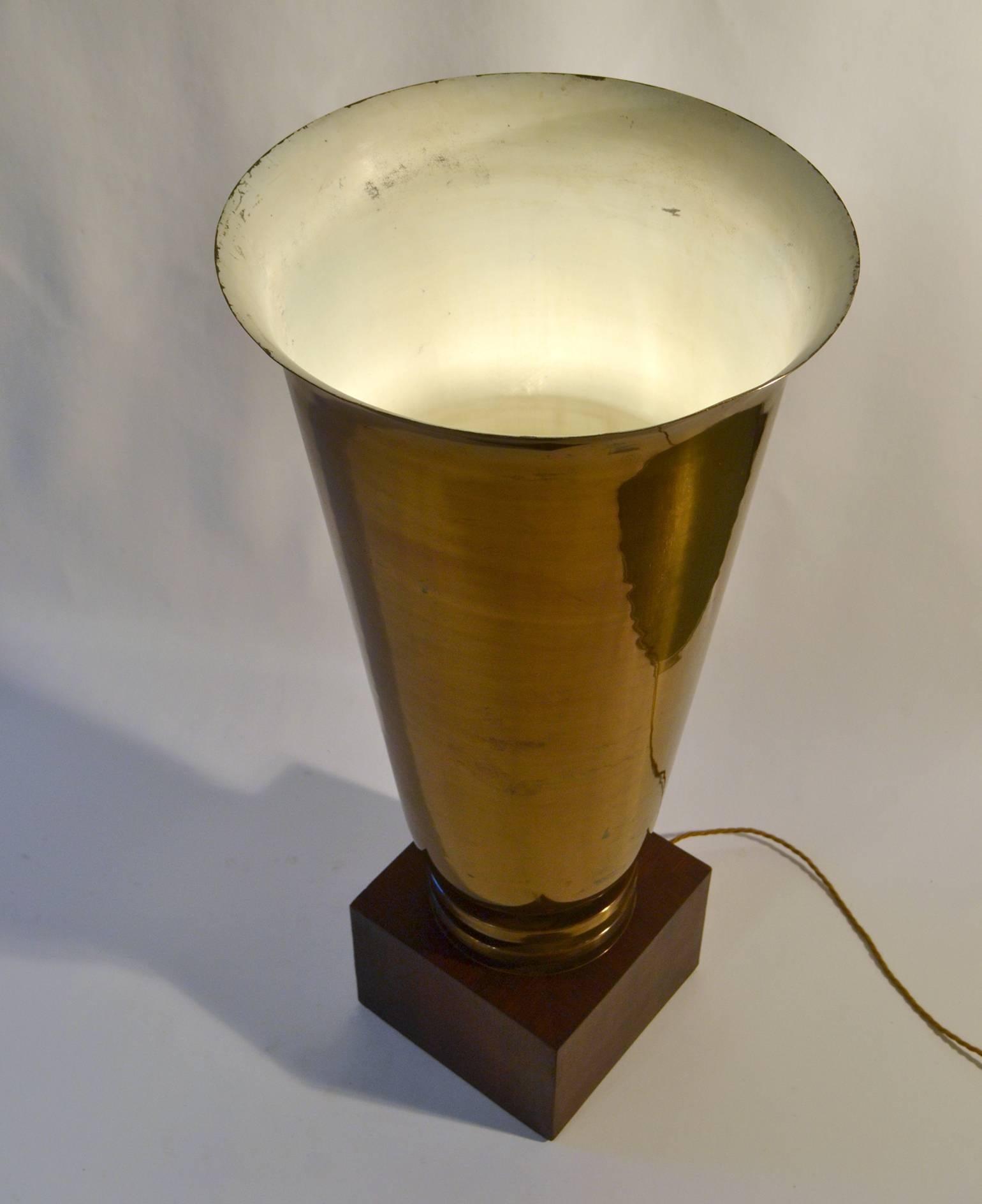 Large Art Deco Torchiere Lamp in Brass from France, 1920s 1