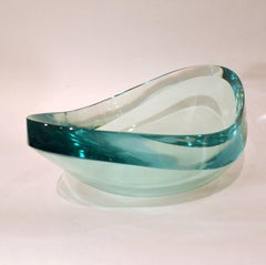 Grand bol ovale en verre de cristal de Fontana Arte:: années 1960