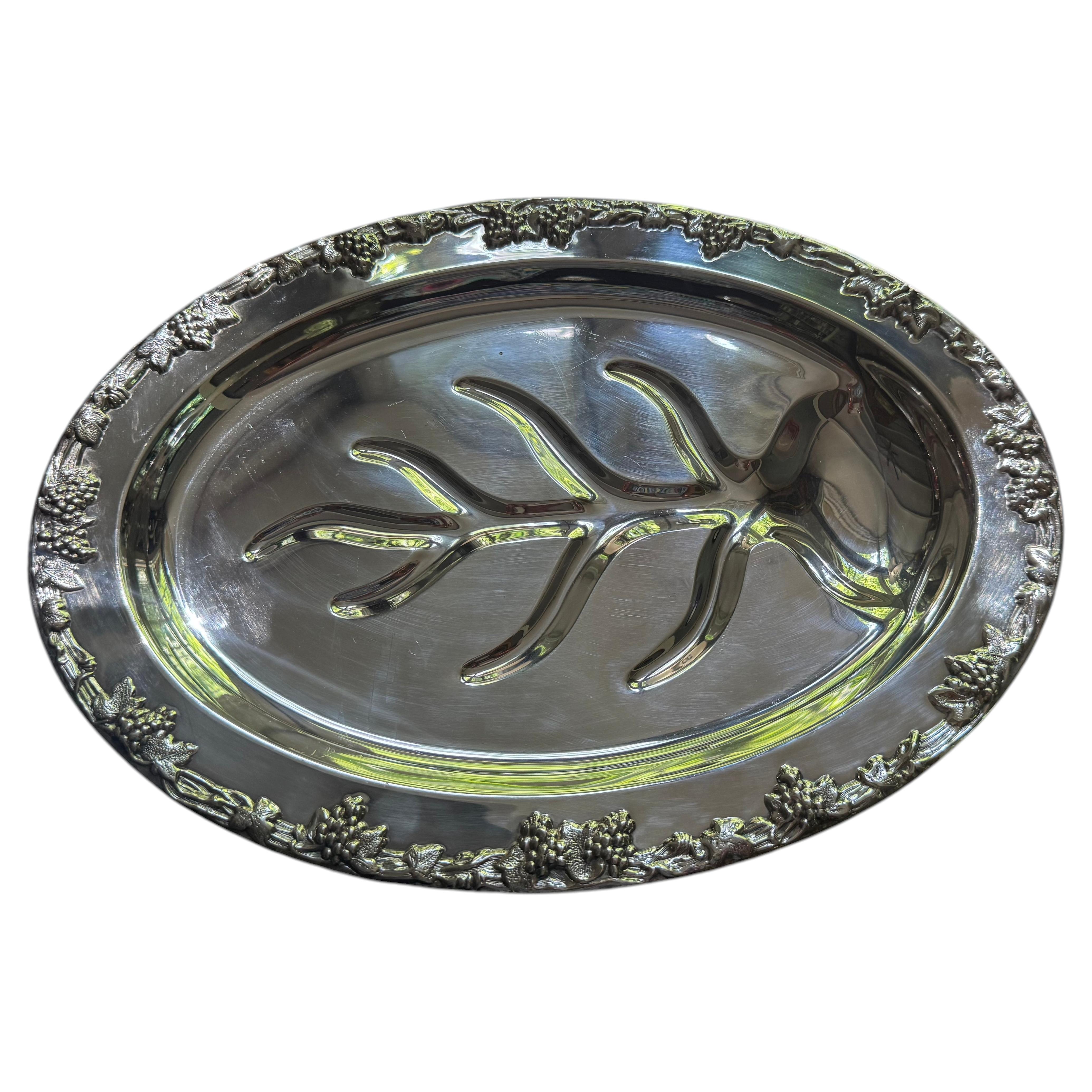 Vintage Newport silver plate oval serving plate by Gorham For Sale