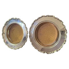 Mid century Oneida silver-plated wine coasters a pair