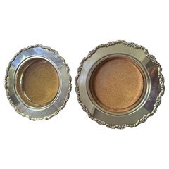 Mid century Oneida silver-plated wine coasters a pair