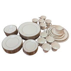 Solitaire" Fine China Dinnerware Set - Platinum Trim set for 11