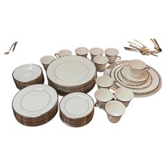 Solitaire" Fine China Dinnerware Set - Platinum Trim set for 11